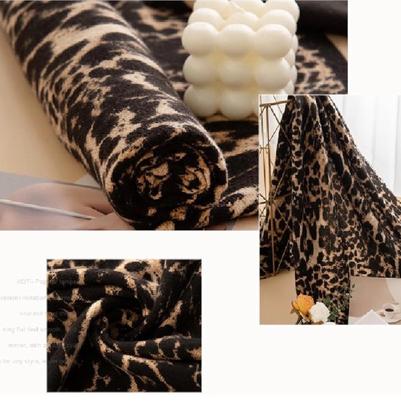 ❤️❤️❤️ Leopard Print Faux Cashmere Scarf ❤️❤️❤️ - Picture 5 of 6